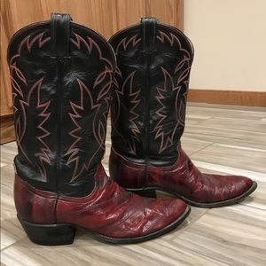 Vintage Tony Lama Eel Skin Boots